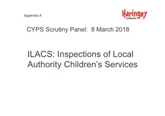 ILACS: Inspections of Local  ILACS: Inspections of Local  Authority Childrens Services
