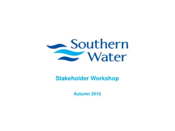 Stakeholder Workshop  Autumn 2016  Agenda  Time  Agenda item  9.30am  Registration and coffee