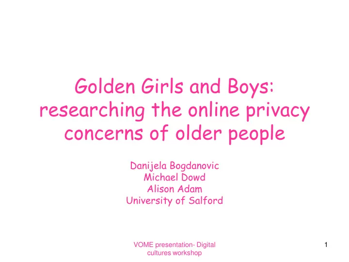 researching the online privacy