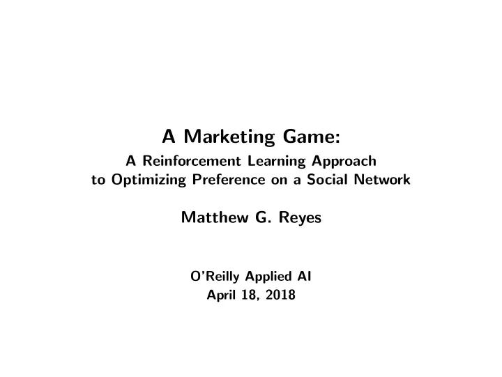 a marketing game