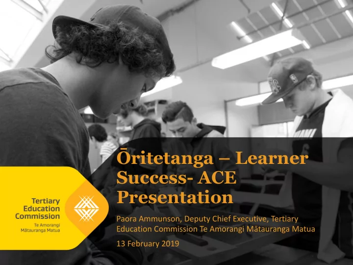 ritetanga learner success ace presentation