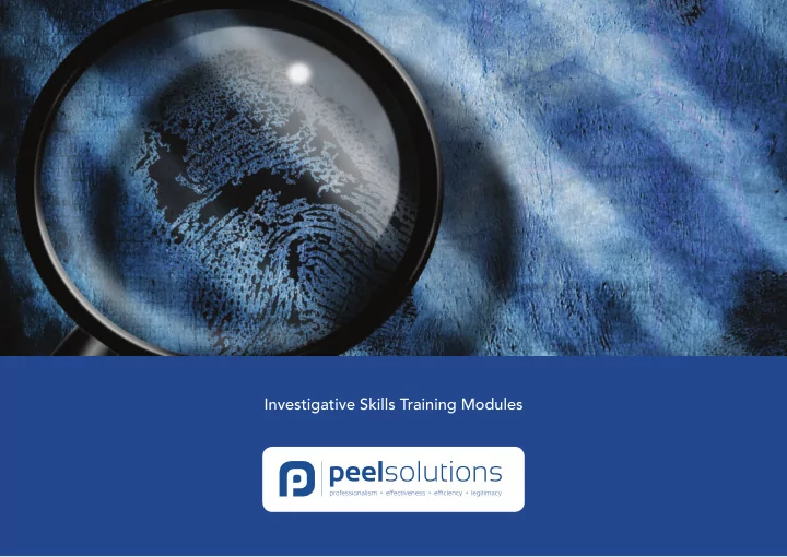 investigative skills training modules