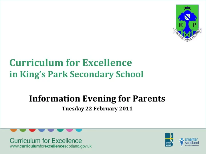 curriculum for excellence
