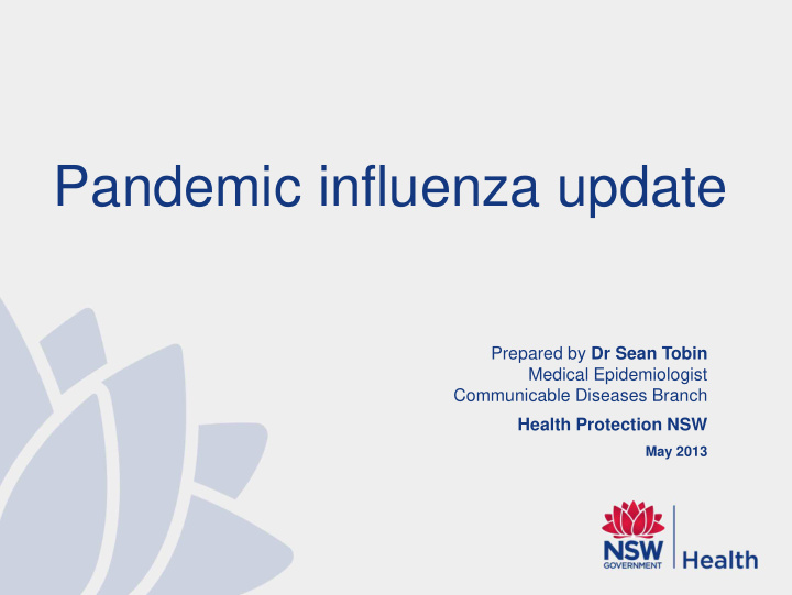 pandemic influenza update