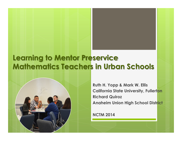 learning to mentor preservice mathematics teachers in