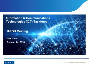 Information &amp; Communications  Technologies (ICT) Taskforce  IAESB Meeting  New York  October