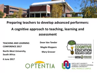 Preparing teachers to develop advanced performers:  A cognitive approach to teaching, learning and