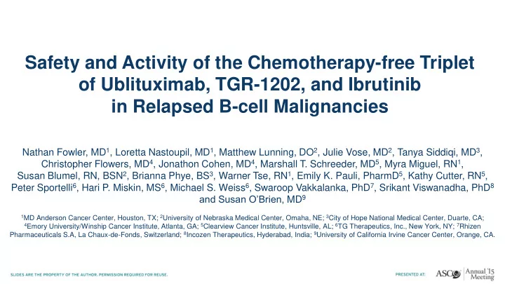 of ublituximab tgr 1202 and ibrutinib