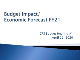 CPS Budget Hearing #1  April 22, 2020  Budget  New  FY21  Normal  Strategic Plan  COVID19