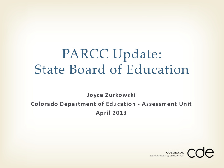 parcc update state board of education
