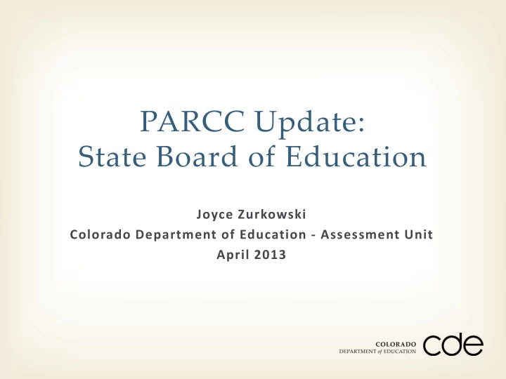 parcc update state board of education