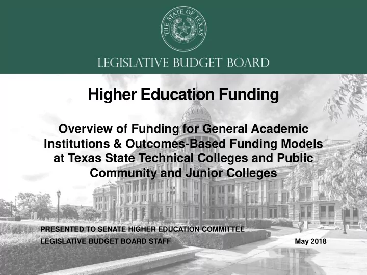 higher education funding