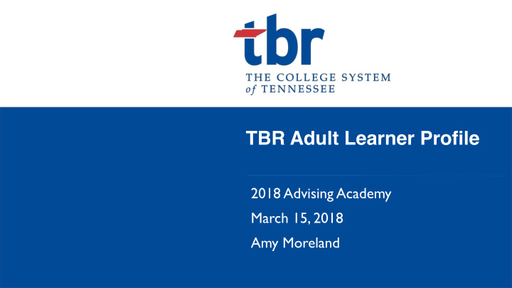 tbr adult learner profile