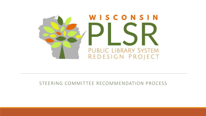 steering committee recommendation process what is plsr