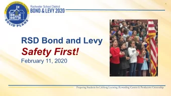 Safety First!  February 11, 2020  Preparing Students for Lifelong Learning, Rewarding Careers &amp;