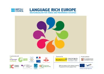 In partnership with  Sponsored by  Project publisher  With the support of the Lifelong Learning