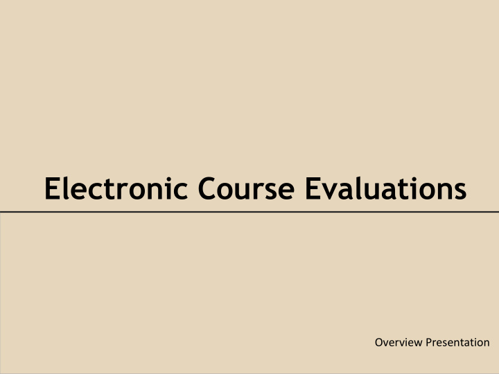 electronic course evaluati ons