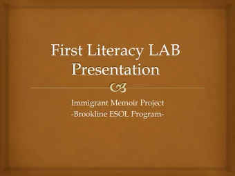 -Brookline ESOL Program-  Program Context    The Brookline Housing Authority assumed