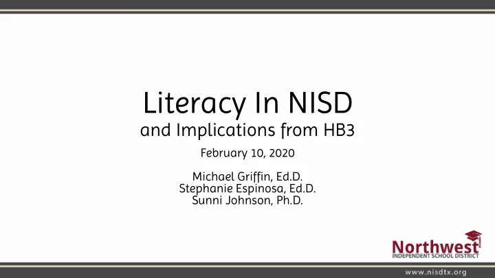 literacy in nisd