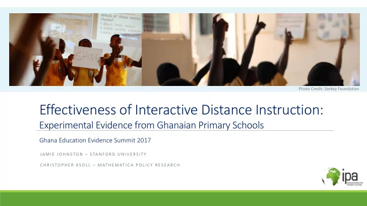 effectiveness of interactive distance instruction