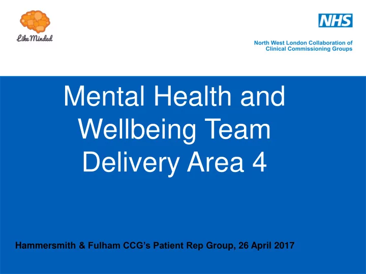 wellbeing team