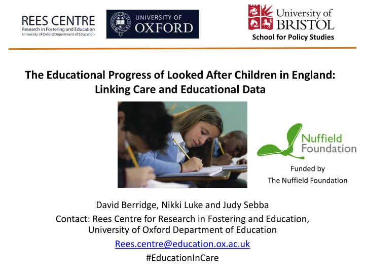 university of oxford department of education rees centre