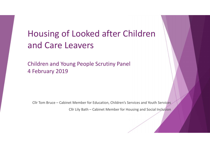 housing of looked after children and care leavers