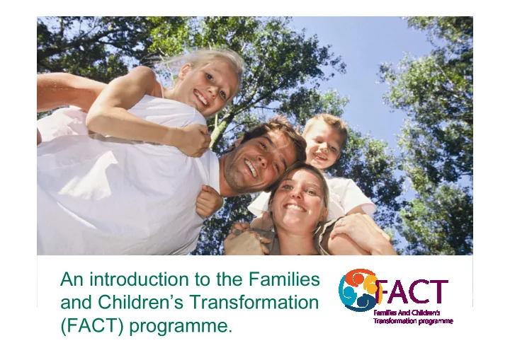 an introduction to the families and children s