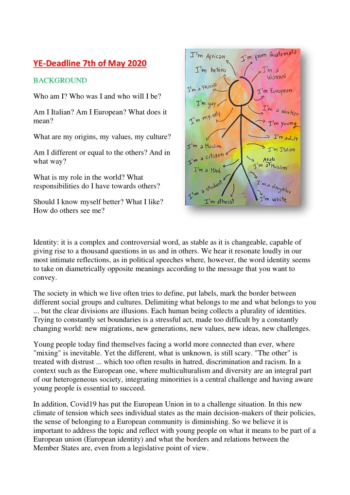 topics according to the background the specific