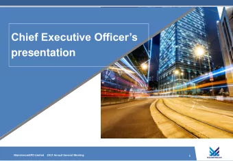 presentation  MainstreamBPO Limited | 2017 Annual General Meeting  1  Disclaimer The information