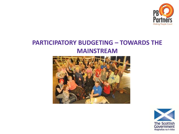 participatory budgeting towards the mainstream a city