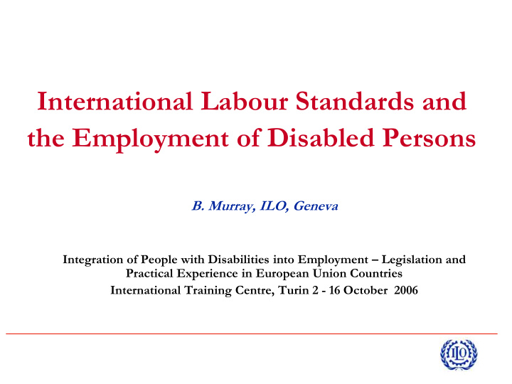 the employment of disabled persons