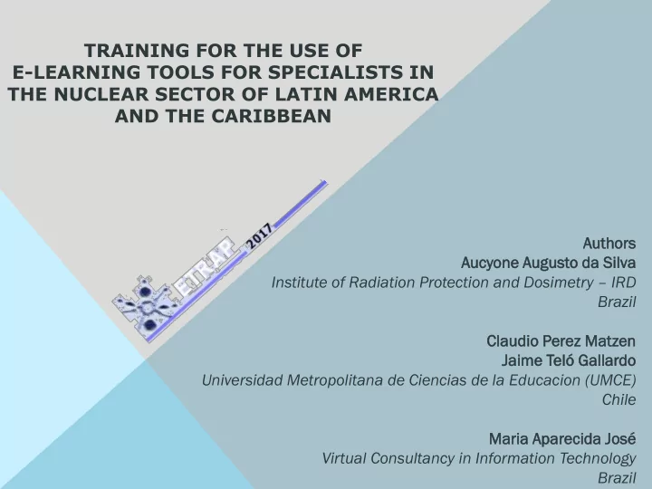 training for the use of e learning tools for specialists