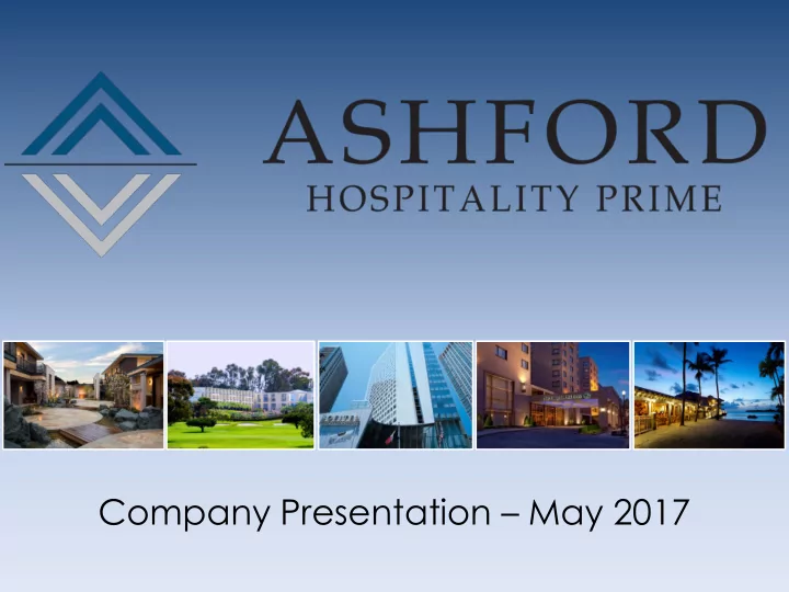 company presentation may 2017 certain disclosures