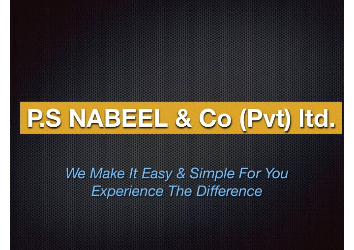 p s nabeel co pvt ltd