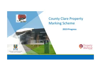 County Clare Property  Marking Scheme  2019 Progress  What is the Property Marking Scheme?  The