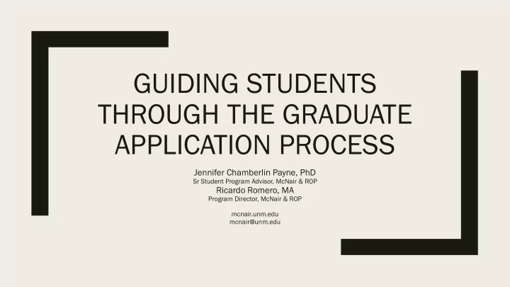 through the graduate