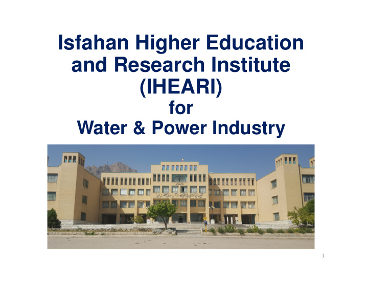 isfahan higher education and research institute iheari