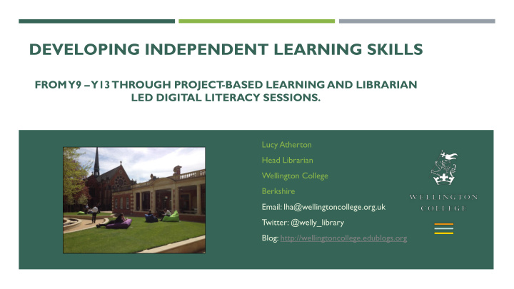 developing independent learning skills