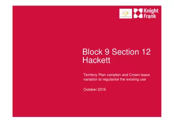 Block 9 Section 12  Hackett  Territory Plan variation and Crown lease  variation to regularise the
