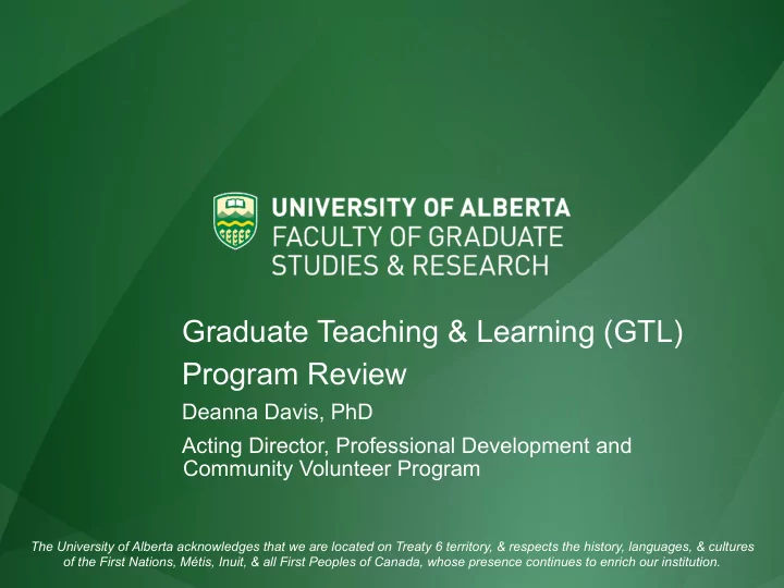 graduate teaching learning gtl program review