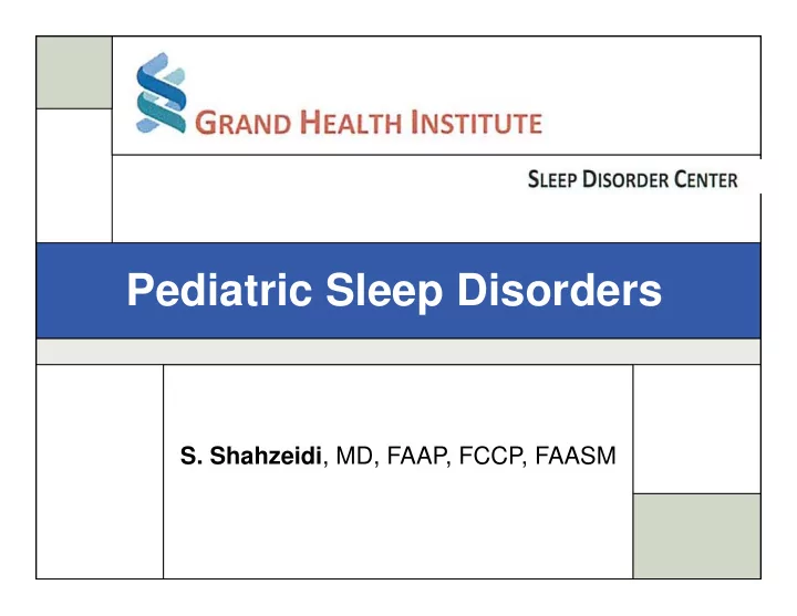 pediatric sleep disorders