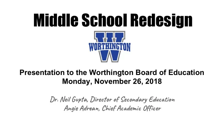 middle school redesign