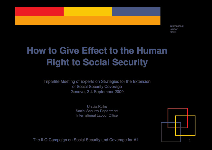 how to give effect to the human right to social security