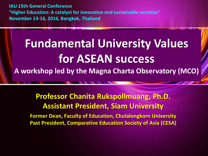 fundamental university values for asean success