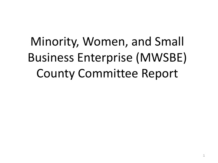 minority women and small business enterprise mwsbe county