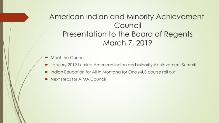 american indian and minority achievement