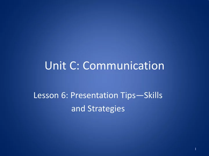 unit c communication