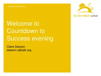 Presentation name  Success evening  Click to edit master subtitle style  Claire Dawson