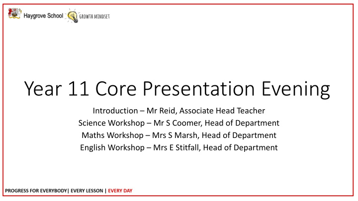 year 11 core presentation evening